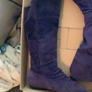 Vintage suede leather knee high boots Jasmin
